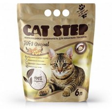 Cat Step Tofu Original / Комкующийся растительный наполнитель Кэт Степ для кошачьего туалета