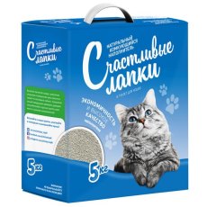 Счастливые лапки Наполнитель для кошачьего туалета Комкующийся