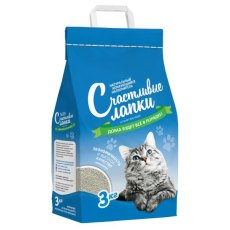 Счастливые лапки Наполнитель для кошачьего туалета Комкующийся