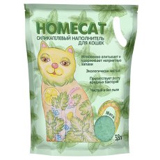 Homecat / Силикагелевый наполнитель Хоумкэт для кошачьего туалета аромат Мята