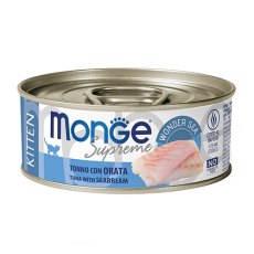 Monge Supreme Kitten Tuna with Seabream / Влажный корм Консервы Монж для Котят из Тунца с белой рыбой (цена за упаковку)