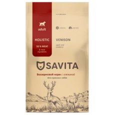 Savita Adult Dogs Venison / Сухой Беззерновой корм Савита для взрослых собак с Олениной