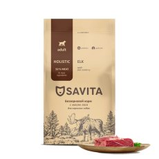 Savita Adult Dogs Elk / Сухой Беззерновой корм Савита для взрослых собак с Мясом Лося