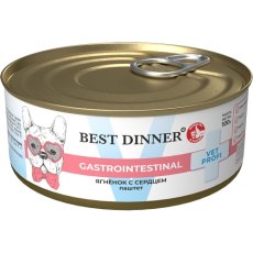 Best Dinner Exclusive Vet Profi Gastro Intestinal / Консервы Бест Диннер для собак Ягненок с сердцем (цена за упаковку)