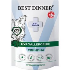Best Dinner Vet Profi Hypoallergenic / Паучи Бест Диннер для кошек Свинина кусочки в соусе (цена за упаковку)