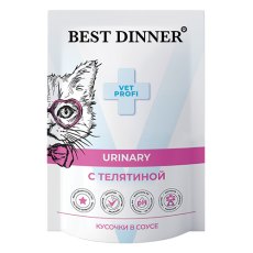 Best Dinner Exclusive Vet Profi Urinary / Паучи Бест Диннер для кошек Телятина кусочки в соусе (цена за упаковку)