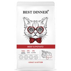 Best Dinner Adult & Kitten Beef & Potato / Сухой корм Бест Диннер для Котят с 1 месяца и кошек Говядина картофель
