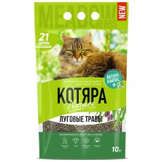 Котяра / Наполнитель для кошачьего туалета с ароматом Луговых трав комкующийся