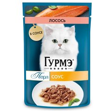 Гурмэ Перл / Влажный корм Паучи Пурина Гурмэ Перл Нежное филе для взрослых кошек с лососем (цена за упаковку)