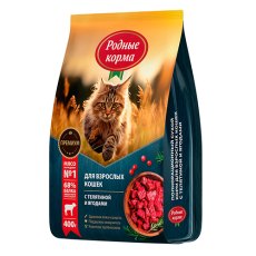 Родные Корма / Сухой корм для взрослых кошек с Телятиной и ягодами