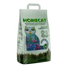 Homecat Лесная свежесть / Древесный наполнитель Хоумкэт для кошачьего туалета Мелкие гранулы