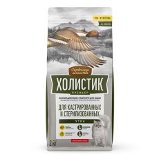 Деревенские лакомства Холистик Премьер / Сухой корм для Кастрированных и Стерилизованных кошек Утка
