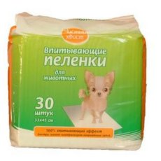 Чистый хвост / Впитывающие пеленки для животных 33 х 45 см