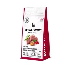 BOWL WOW / Сухой корм Боул Вау для Стерилизованных кошек с Ягненком курицей и клюквой