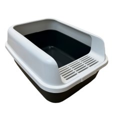 Homecat Комфорт плюс / Туалет Хоумеэт для кошек с бортиком черно-белый