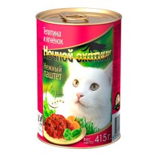 Ночной охотник / Влажный корм Нежный паштет Телятина и ягненок (цена за упаковку)