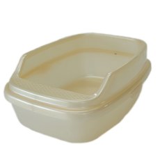 Homecat Deluxe / Туалет Хоумкэт для кошек с бортиком бежевый перламутр