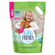 Little Friends Aloe Vera / Наполнитель Литтл Френдз для кошачьего туалета Силикагелевый с ароматом Алоэ вера