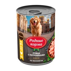 Родные Корма / Консервы для собак Птица с потрошками в желе по-Московски (цена за упаковку)