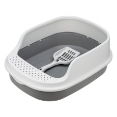 Homecat Frost Touch / Туалет Хоумкэт для кошек с высоким бортом и совком смоки