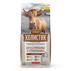 Деревенские лакомства Холистик Премьер / Сухой корм для Кастрированных и Стерилизованных кошек Говядина