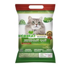 Homecat Ecoline / Комкующийся наполнитель Хоумкэт для кошачьего туалета Зеленый чай