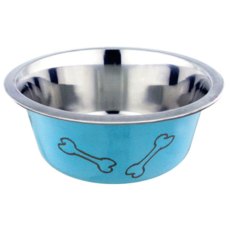 Homepet Color Косточки / Миска Хоумпет для домашних животных Металлическая Голубая