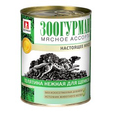 Зоогурман Влажный корм для Щенков Мясное ассорти Телятина нежная (цена за упаковку)