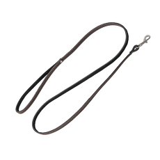 Homepet / Поводок Хоумпет для собак Кожаный Двойной простроченный Двухслойный Черный