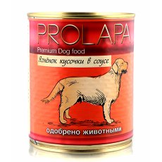 Prolapa Premium / Консервы Пролапа для собак Ягненок кусочки в соусе (цена за упаковку)