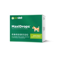 Okvet / Капли Оквет МаксиДропс для собак от 10 до 20 кг от Клещей Блох Вшей Круглых и Ленточных гельминтов