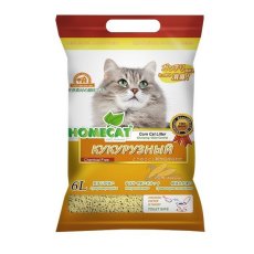 Homecat Ecoline / Комкующийся наполнитель Хоумкэт для кошачьего туалета Кукурузный