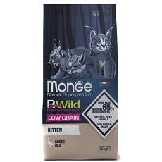 Monge Kitten BWild Low Grain Goose / Сухой Низкозерновой корм Монж Бивайлд для Котят мясо Гуся