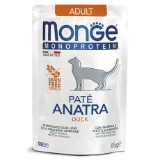 Monge Monoprotein Adult Duck / Влажный корм Паучи Монж для взрослых кошек Утка (цена за упаковку)