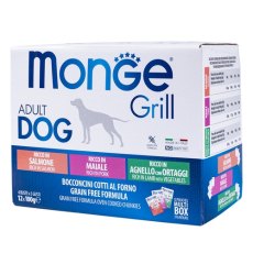 Monge Grill Mix / Набор влажных кормов Монж для Стерилизованных Лосось Свинина ягненок (цена за упаковку)
