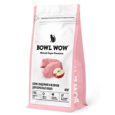 BOWL WOW / Сухой корм Боул Вау для Взрослых кошек с Индейкой и яблоком
