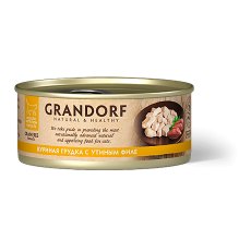Grandorf Holistic & Hypoallergenic / Консервы Грандорф для кошек Куриная грудка с Утиным филе (цена за упаковку)