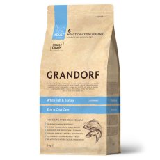 Grandorf Holistic & Hypoallergenic Skin & Care White Fish & Turkey / Сухой корм Грандорф Низкозерновой для взрослых кошек Белая рыба Индейка