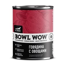 BOWL WOW / Влажный корм Боул Вау для собак всех пород Говядина с овощами (цена за упаковку)