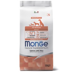 Monge Dog Monoprotein Speciality Adult Salmon & Rice / Сухой корм Монж для взрослых собак всех пород Лосось с рисом