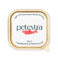 Petextra / Влажный корм Петэкстра для взрослых кошек Мусс с Рыбными деликатесами (цена за упаковку)