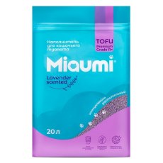 Miaumi Tofu Lavender scented / Комкующийся наполнитель Мяуми для кошачьего туалета с ароматом Лаванды