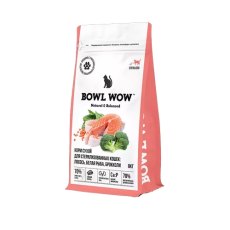 BOWL WOW / Сухой корм Боул Вау для Стерилизованных кошек с Лососем белой рыбой и брокколи