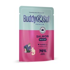 Buddy Sol Premium Adult Salmon / Влажный корм Паучи Бадди Сол для взрослых кошек Лосось (цена за упаковку)