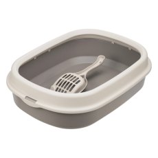 Homecat Frost Touch / Туалет Хоумкэт для кошек с низким бортом и совком капучино