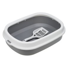 Homecat Frost Touch / Туалет Хоумкэт для кошек с низким бортом и совком смоки