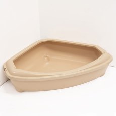 Homecat / Туалет Хоумкэт для кошек угловой с бортиком бежевый