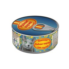 Родные Корма / Консервы Знатные для кошек 100 % Курица (цена за упаковку)