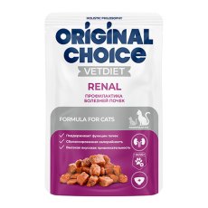 Original Choice Vetdiet Renal / Ветеринарная диета Ориджинал Чойс диетическое полнорационное питание Паучи для взрослых кошек Профилактика болезней почек (цена за упаковку)