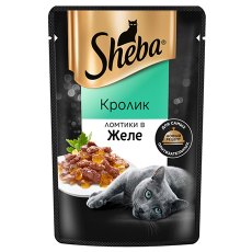 Sheba / Паучи Шеба для кошек Кролик ломтики в Желе (цена за упаковку)